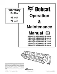 Bobcat Vibratory Roller Operation & Maintenance Manual 48 Inch 72 Inch preview