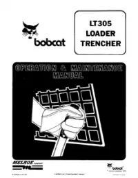 Bobcat Loader Trencher LT350 Operation & Maintenance Manual preview