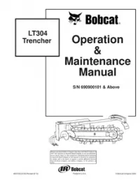 Bobcat LT304 Trencher Operation & Maintenance Manual preview