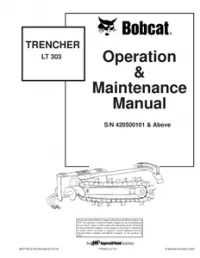 Bobcat TRENCHER LT 303 Operation & Maintenance Manual preview
