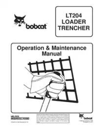 Bobcat LT204 LOADER TRENCHER Operation & Maintenance Manual preview