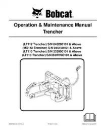 Bobcat Trencher Operation & Maintenance Manual #2 preview