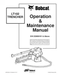 Bobcat LT102 TRENCHER Operation & Maintenance Manual preview