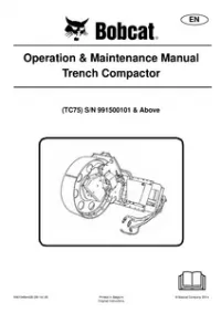 Bobcat Trench Operation & Maintenance Manual TC75 preview