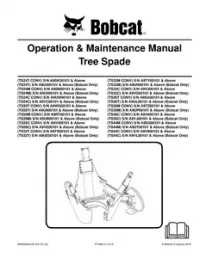 Bobcat Tree Spade Operation & Maintenance Manual preview