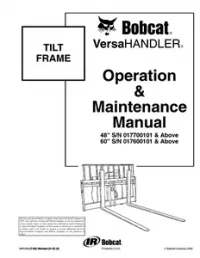 Bobcat Tilt-Frame Operation & Maintenance Manual #2 preview