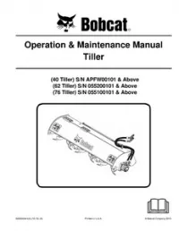 Bobcat Tiller Operation & Maintenance Manual preview