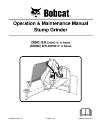 Bobcat Stump Grinder Operation & Maintenance Manual preview