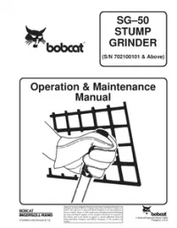 Bobcat Stump Grinder SG–50 Operation & Maintenance Manual preview