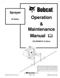 Bobcat Sprayer 50 Gallon Operation & Maintenance Manual  preview