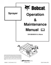Bobcat Sprayer Operation & Maintenance Manual  preview