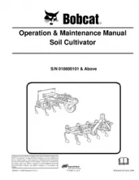 Bobcat Soil Cultivator Operation & Maintenance Manual preview
