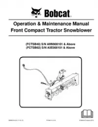Bobcat Front Compact Tractor Snowblower Operation & Maintenance Manual preview