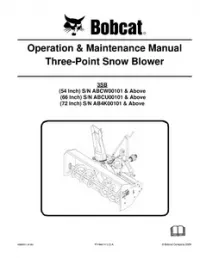 Bobact Three-Point Snow Blower Operation & Maintenance Manual preview