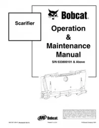 Bobcat Scarifier Operation & Maintenance Manual preview
