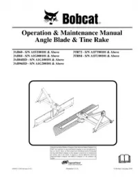 Bobcat Angle Blade & Tine Rake Operation & Maintenance Manual preview