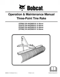Bobcat Three-Point Tine Rake Operation & Maintenance Manual preview