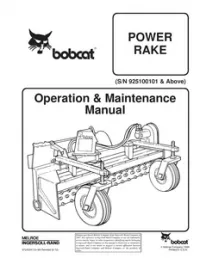 Bobcat POWER RAKE Operation & Maintenance Manual preview
