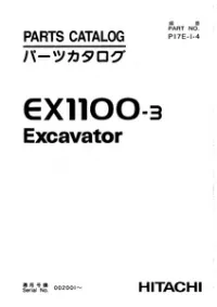 Hitachi Ex1100-3 Excavator Parts Catalog Manual preview