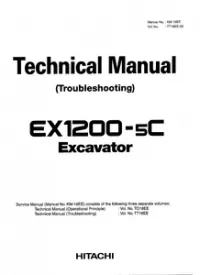 Hitachi EX1200-5C Excavator Technical Troubleshooting Manual preview