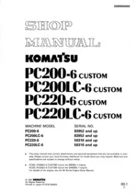 Komatsu PC200-6 Shop Manual 83952 and UP PDF preview