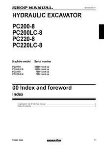 KOMATSU PC200 manual