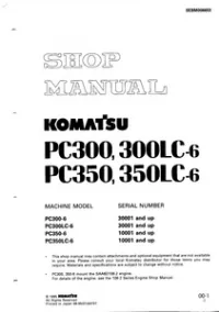 Komatsu PC300-6, PC300LC-6, PC350-6, PC350LC-6 Hydraulic Excavator Service Shop Manual  preview
