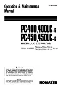 Komatsu PC400, PC400LC-6, PC450, PC450LC-6 Hydraulic Excavator Operation Manual preview