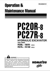 Komatsu PC20R-8, PC27R-8 Hydraulic Excavator Operation & Maintenance Manual preview
