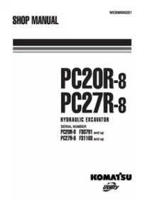 Komatsu PC20R-8, PC27R-8 Hydraulic Excavator Service Repair Shop Manual preview