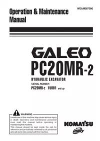 Komatsu PC20MR-2 Galeo Hydraulic Excavator Operation & Maintenance Manual preview