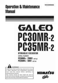 Komatsu PC30MR-2, PC35MR-2 Galeo Hydraulic Excavator Operation & Maintenance Manual preview