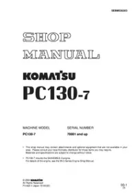 Komatsu PC130-7 Excavator Service Manual preview