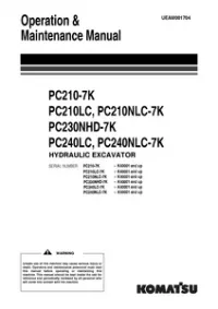 Komatsu PC210, NL, NLC, PC230NHD, PC240LC, NLC-7K Hydraulic Excavator Operation & Maintenance Manual preview