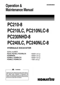 Komatsu PC210,210LC,210NLC,PC230NHD,240LC,240NLC-8 Galeo Hydraulic Excavator Operation & Maintenance Manual preview