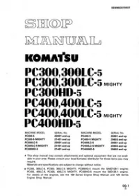 Komatsu PC300,PC400,LC,HD,-5 Mighty Hydraulic Excavator Service Repair Shop Manual  preview