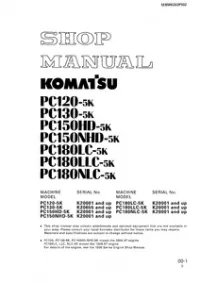  Komatsu PC120-130-150-180-NHD-LC-5K Hydraulic Excavator Shop Manual preview