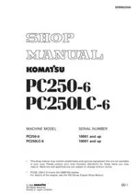 Komatsu Hydraulic Excavator PC250-6, PC250LC-6 Shop Manual  preview