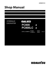 Komatsu PC800-8, PC800LC-8 Galeo Hydraulic Excavator Shop Manual preview