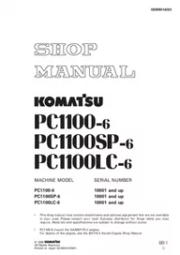 Komatsu PC1100-6, PC1100SP-6, PC1100LC-6 Excavator Manual preview