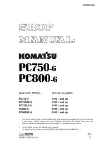 Komatsu PC750-6, PC750LC-6, PC800-6 Excavator Service Manual preview
