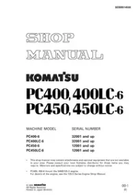 Komatsu PC400-6, PC400LC-6 Excavator Service Manual preview