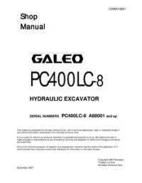 Komatsu PC400LC-8 Galeo Hydraulic Excavator Service Repair Shop Manual preview