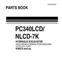 Komatsu PC340LCD-7K, PC340NLCD-7K Hydraulic Excavator Parts Manual Book preview
