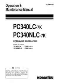 Komatsu PC340LC-7K, PC340NLC-7K Hydraulic Excavator Operation & Maintenance Manual preview
