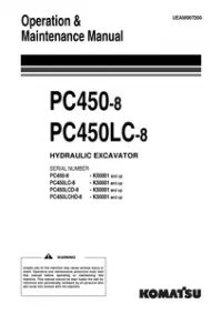 Komatsu PC450-8, PC450LC-8 Hydraulic Excavator Operation & Maintenance Manual preview