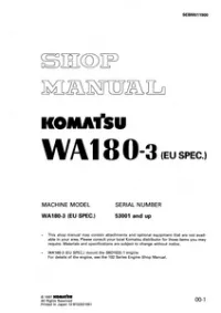Komatsu WA180-3 Wheel Loader Service Manual preview