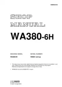 Komatsu WA380-6H Wheel Loader Service Manual preview