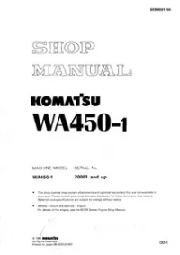 Komatsu WA450-1 Wheel Loader Service Repair Manual (S/N: 20001 and up) preview