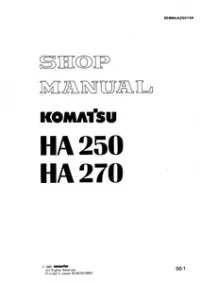 Komatsu HA250 and HA270 Dump Truck Service Manual preview